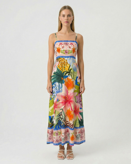 Into the Tropics Maxi Sundress - Blue