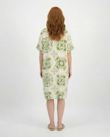 Italian Tile Dress - Green