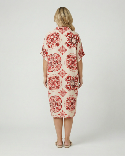 Italian Tile Dress - Red