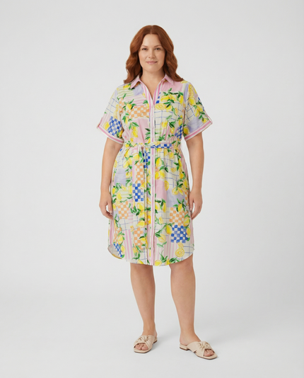Lemon Check Shirt Dress