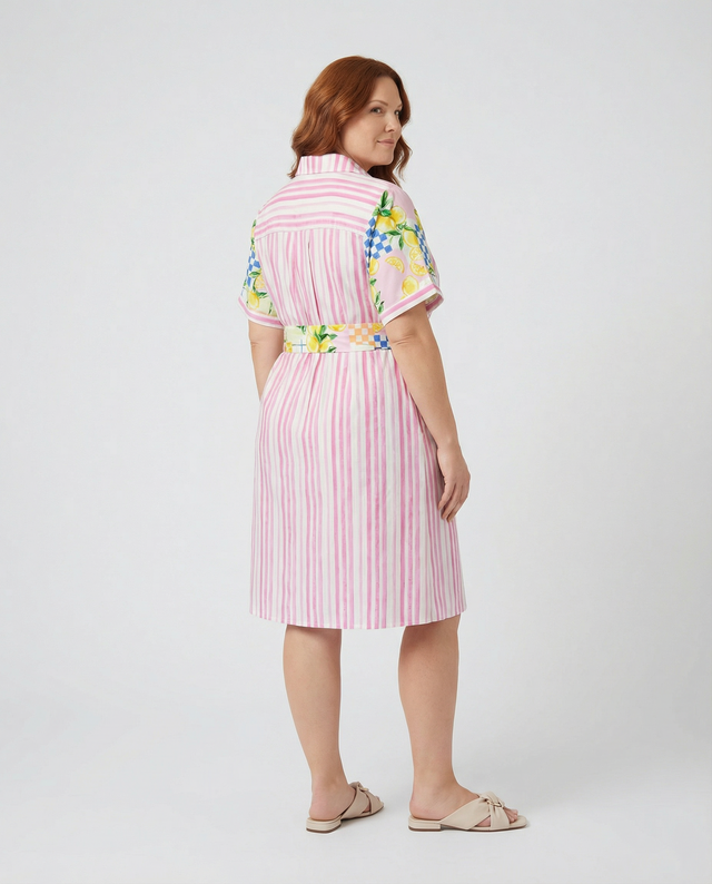 Lemon Check Shirt Dress