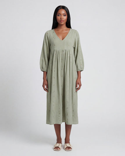 Lurex Rainbow Midi Dress - Sage