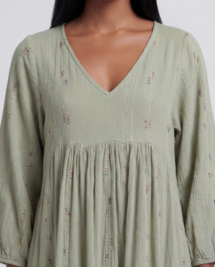 Lurex Rainbow Midi Dress - Sage