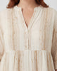 Lurex Striped TabSlv Dress - Cream