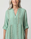 Lurex Striped TabSlv Dress - Mint