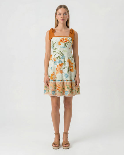 Orchid Tie Shoulder Mini Dress