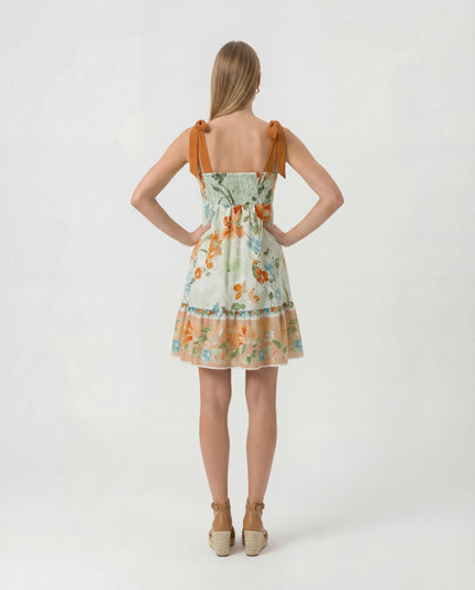 Orchid Tie Shoulder Mini Dress