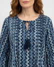 Pintuck Frill Sleeve Dress - Navy