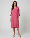 Pocket Shirt Dress - Raspberry