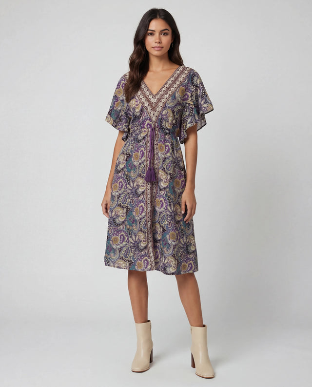 Purple Paisley Dress