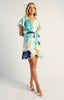 Floral Lace Trim Dress - Teal