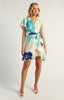 Floral Lace Trim Dress - Teal