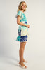 Floral Lace Trim Dress - Teal