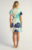Floral Lace Trim Dress - Teal