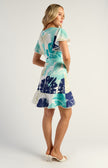 Floral Lace Trim Dress - Teal