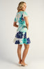Floral Lace Trim Dress - Teal