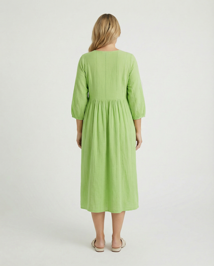 Sequin Midi Smock Dress - Lime