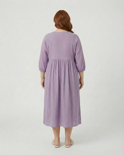 Sequin Midi Smock Dress - Lavender