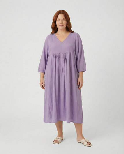 Sequin Midi Smock Dress - Lavender