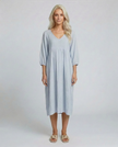 Sequin Midi Smock Dress - Sky