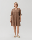 Sequin Dobby TabSlv Dress - Biscotti