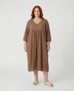 Sequin Midi Smock Dress - Biscotti