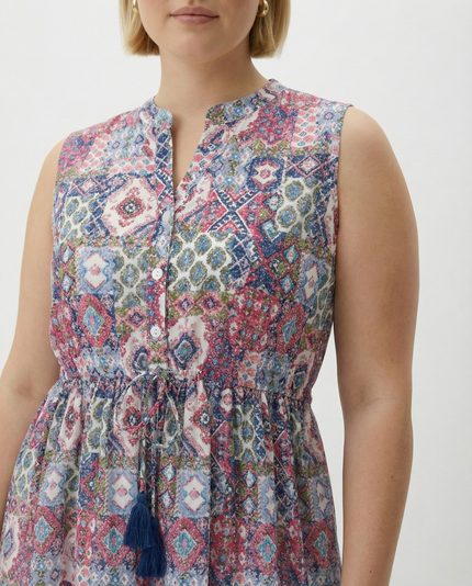 Sleeveless Drawstring Dress - Multi