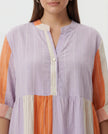 Stripe Tab Sleeve Dress - Lilac
