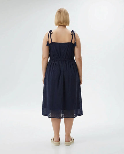 Tie Shoulder Sundress - Navy