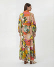 Tropical Patch Trim Maxi Dress