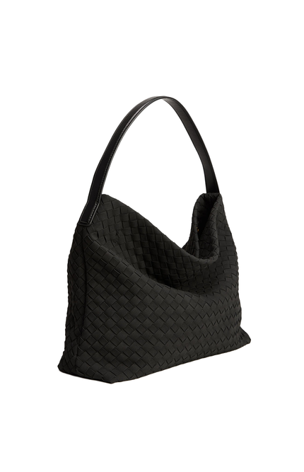 Woven Slouch Handbag - Black