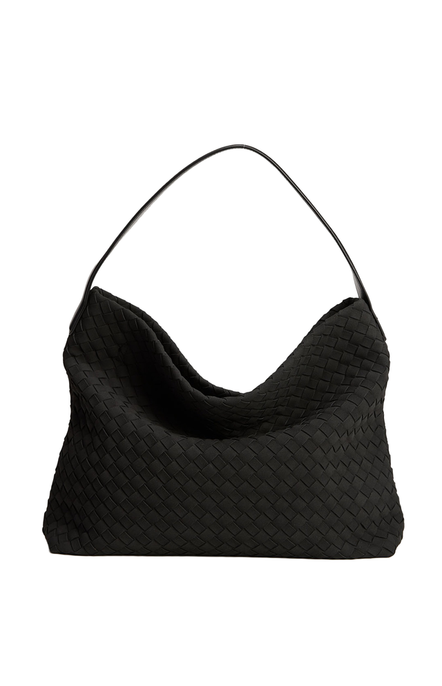 Woven Slouch Handbag - Black
