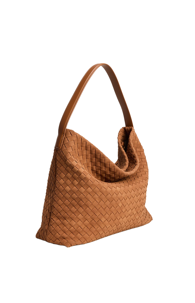 Woven Slouch Handbag - Tan
