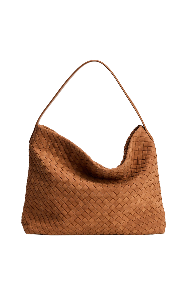 Woven Slouch Handbag - Tan