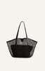 Netted Tote Bag with Pouch - Black