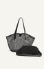 Netted Tote Bag with Pouch - Black