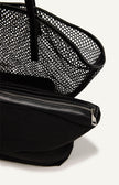 Netted Tote Bag with Pouch - Black